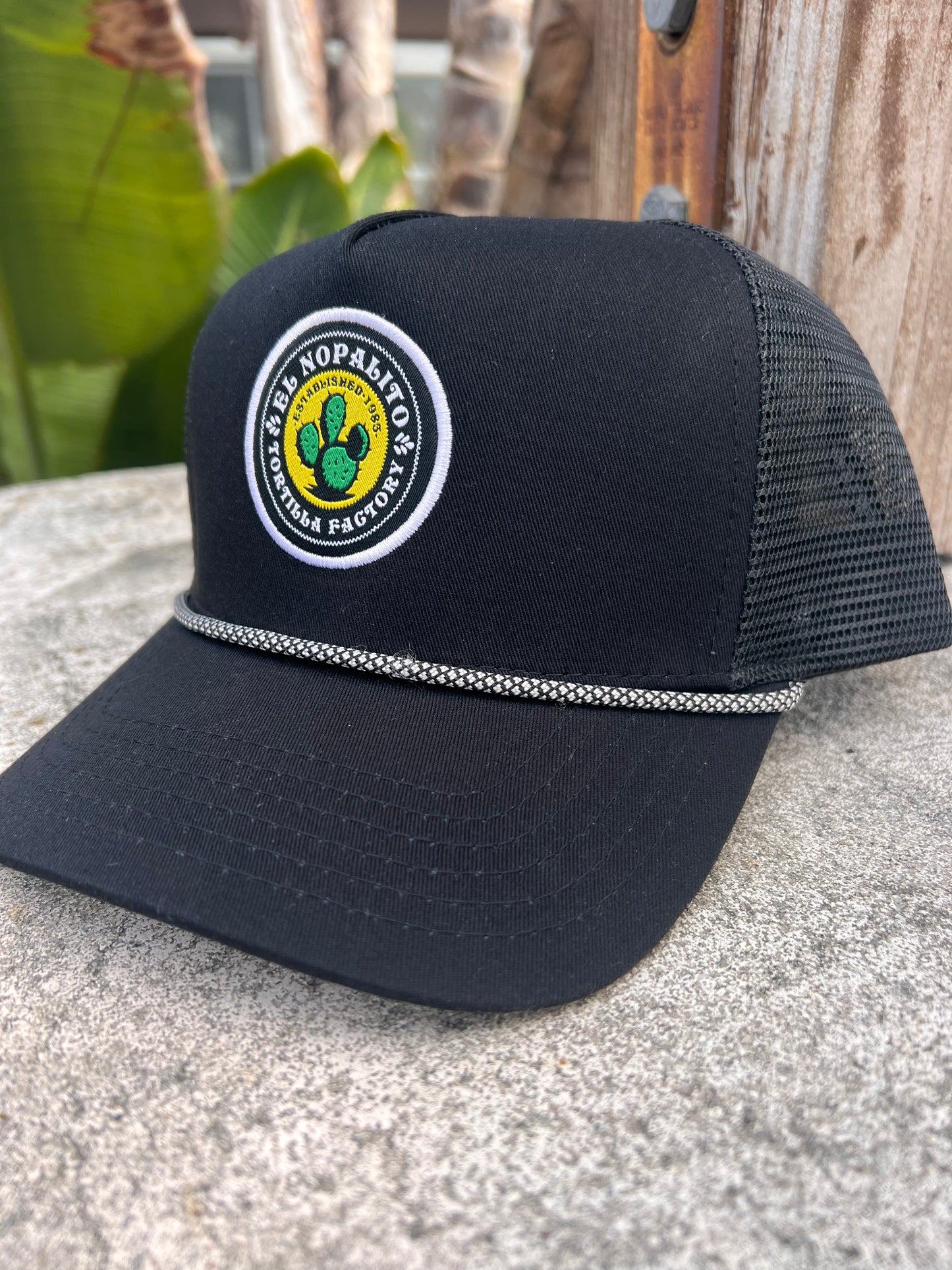 Adult SnapBack hat with patch and white stitch