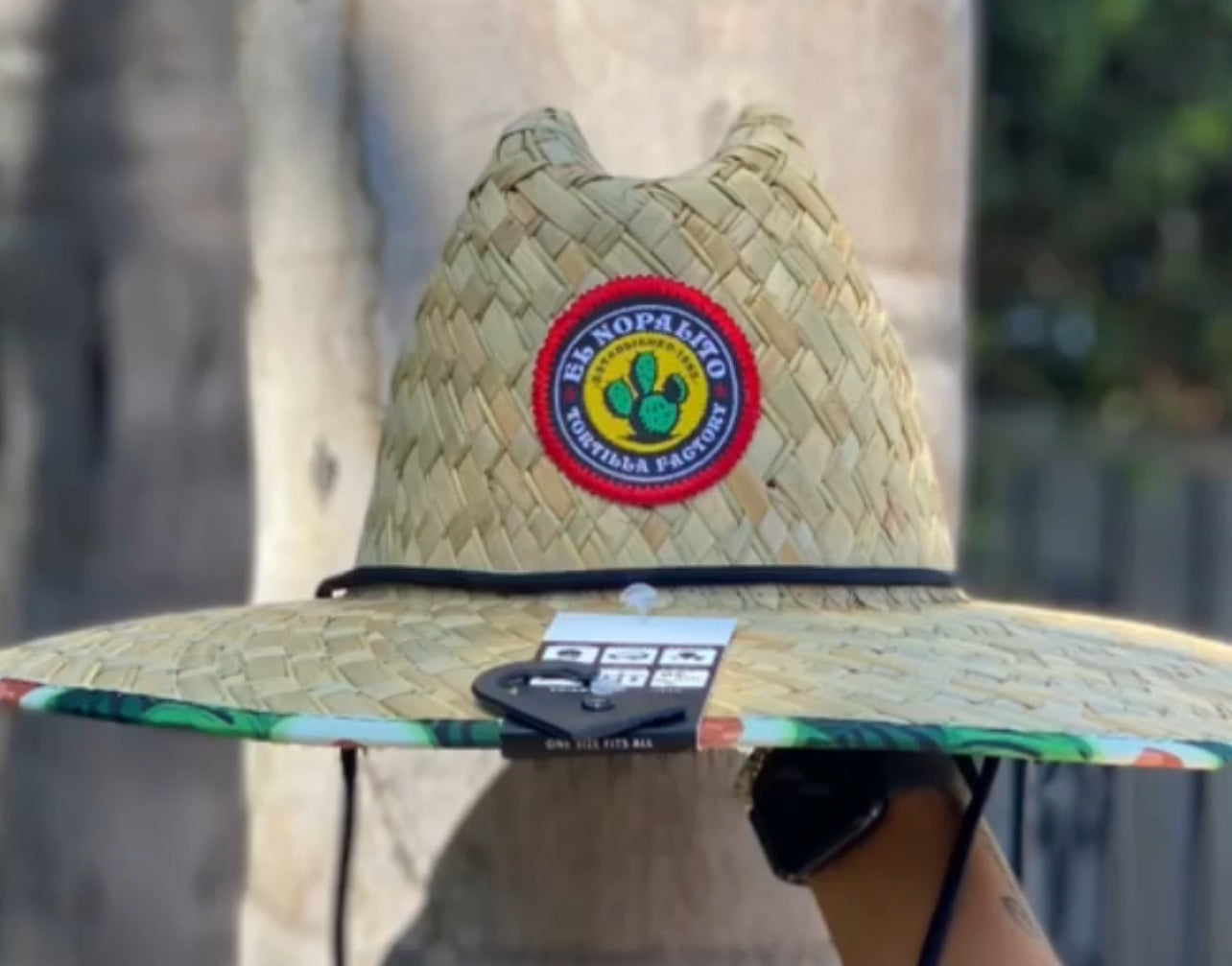 Straw Sun Hat - Avocado pattern