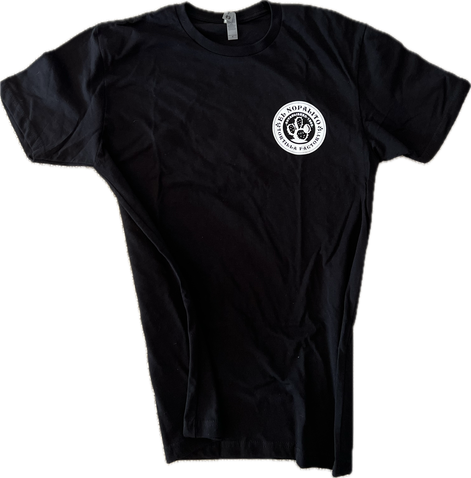 Adult T-Shirt Black with White Logo – El Nopalito