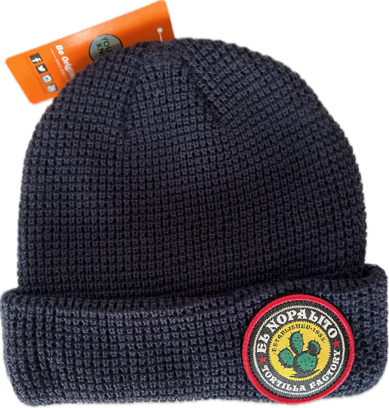 El Nop Patch Waffle Knit Beanie - Youth